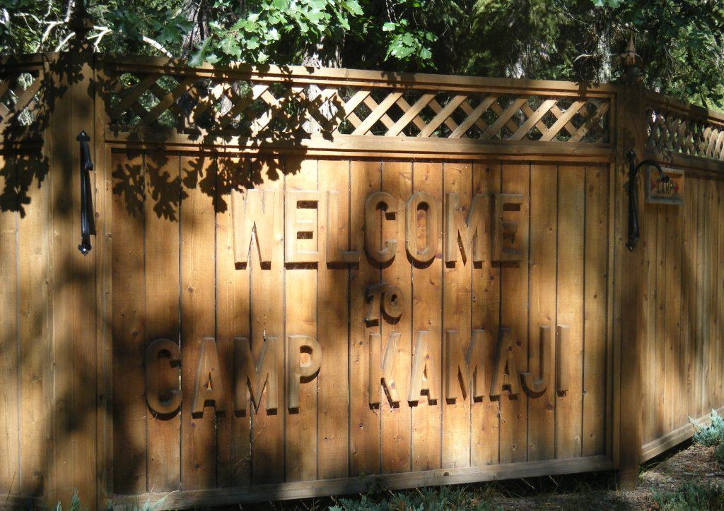 Welcome to camp Kamaji girls camp sign
