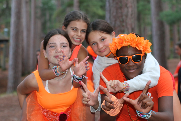 A group of campers at Camp Kamaji, enjoying the summer